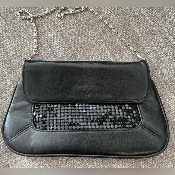Free- Black Faux glitter clutch purse - Picture 1 of 4